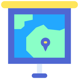 mapa colgante icono