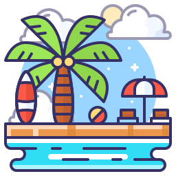 wakacje na plaży ikona