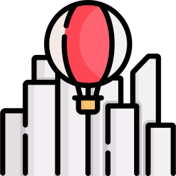 Air hot balloon icon