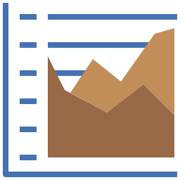 gráfico de área Ícone