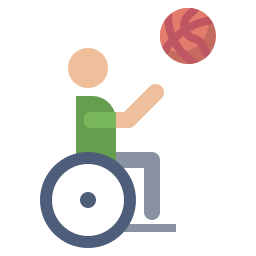 básquetbol en silla de ruedas icono