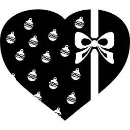 confezione regalo a forma di cuore icona