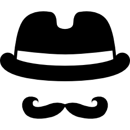 kapelusz i wąsy ikona