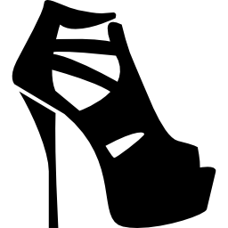Platform shoes with thin heels icon