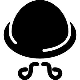 Circular hat with moustache icon