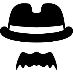 chapeau avec moustache Icône