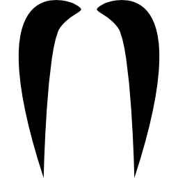 bigote largo curvado icono