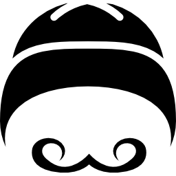 Chinese hat curled moustache icon