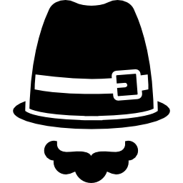 cappello e baffi icona