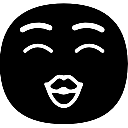 Happy female face icon