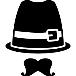 chapéu com bigode Ícone