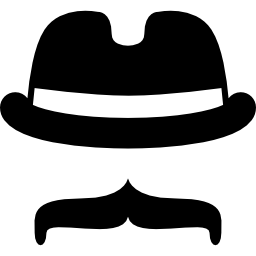 chapéu com bigode Ícone