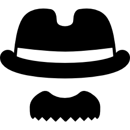 chapeau avec moustache Icône