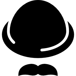 Hat with mustache icon