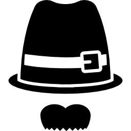 Hat with moustache icon