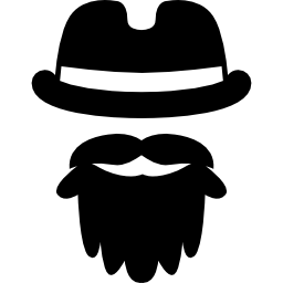 sombrero con barba icono