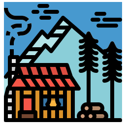 cabine de madeira Ícone