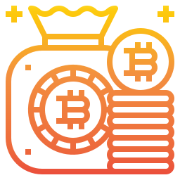 borsa di bitcoin icona