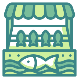 marché aux poissons Icône