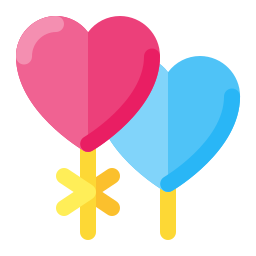 Heart balloon icon