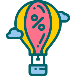 Hot air balloon icon