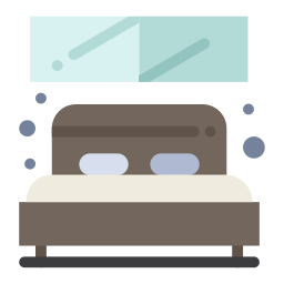 Кровать в отеле иконка