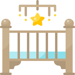 Baby bed icon