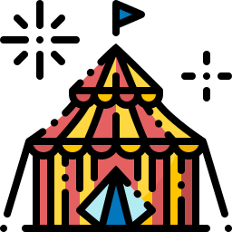 Circus tent icon