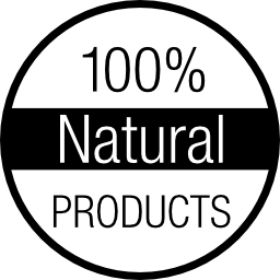 etiqueta de productos 100% naturales. icono