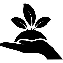 roślina na dłoni ikona