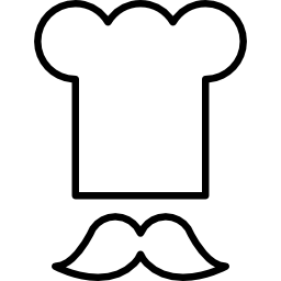 toque y bigote de chef icono
