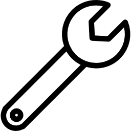 Инструмент гаечный ключ тонкий контур иконка