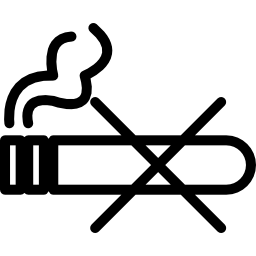 ningún signo de contorno de fumar icono