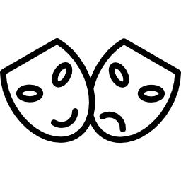 glückliche und traurige masken icon