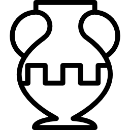 Ancient jar outline in a museum icon