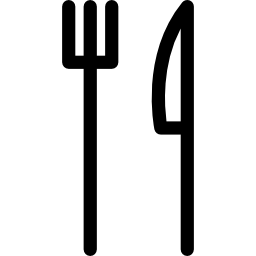 Fork and knife thin outline icon