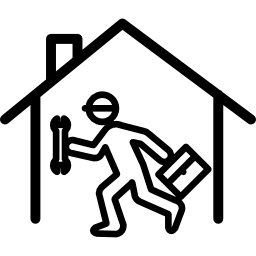 Repairman inside a home icon