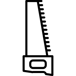 Пила в вертикальном положении по контуру иконка