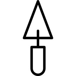 trójkątny zarys łopaty ikona