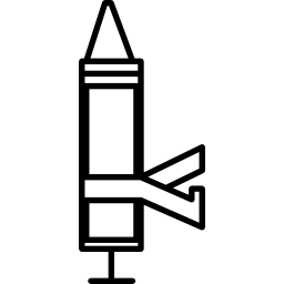 Crayon coloring tool outline icon