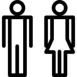 staande mannelijke en vrouwelijke contouren icoon