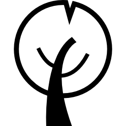 Árbol de follaje circular icono