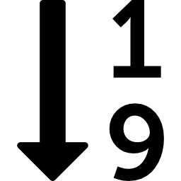ordina per ordine numerico icona
