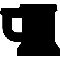 schwarze glasschattenbild des bierkruges icon