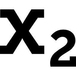x2 simbolo di una lettera e di un numero, pedice icona