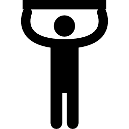 Man silhouette touching ceiling icon