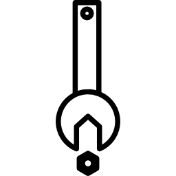 schraubenschlüssel und schraubmutter icon