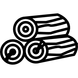 Firewood trunks stacked icon