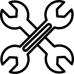 Cross of double side wrenches icon