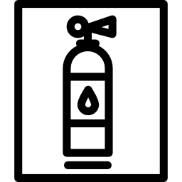 Extinguisher security tool for fire icon